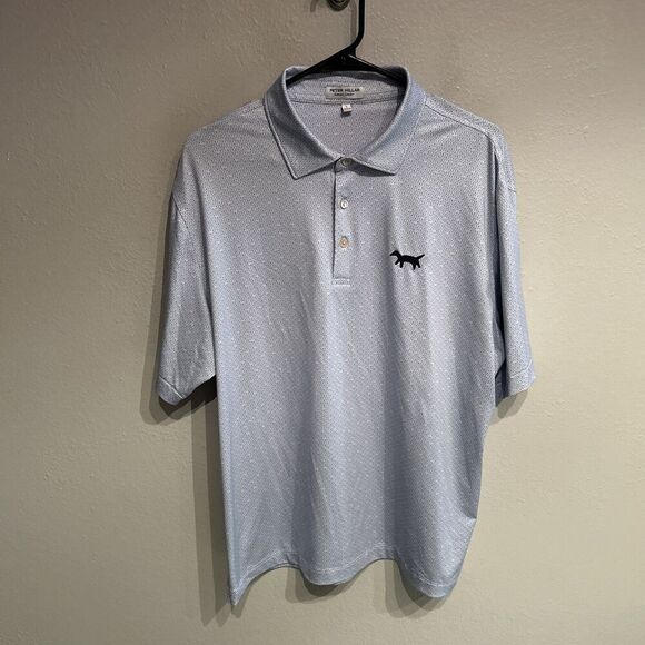 Peter Millar Summer Comfort Mens Large Classic Car Automobile Print Pattern Blue - Picture 1 of 6